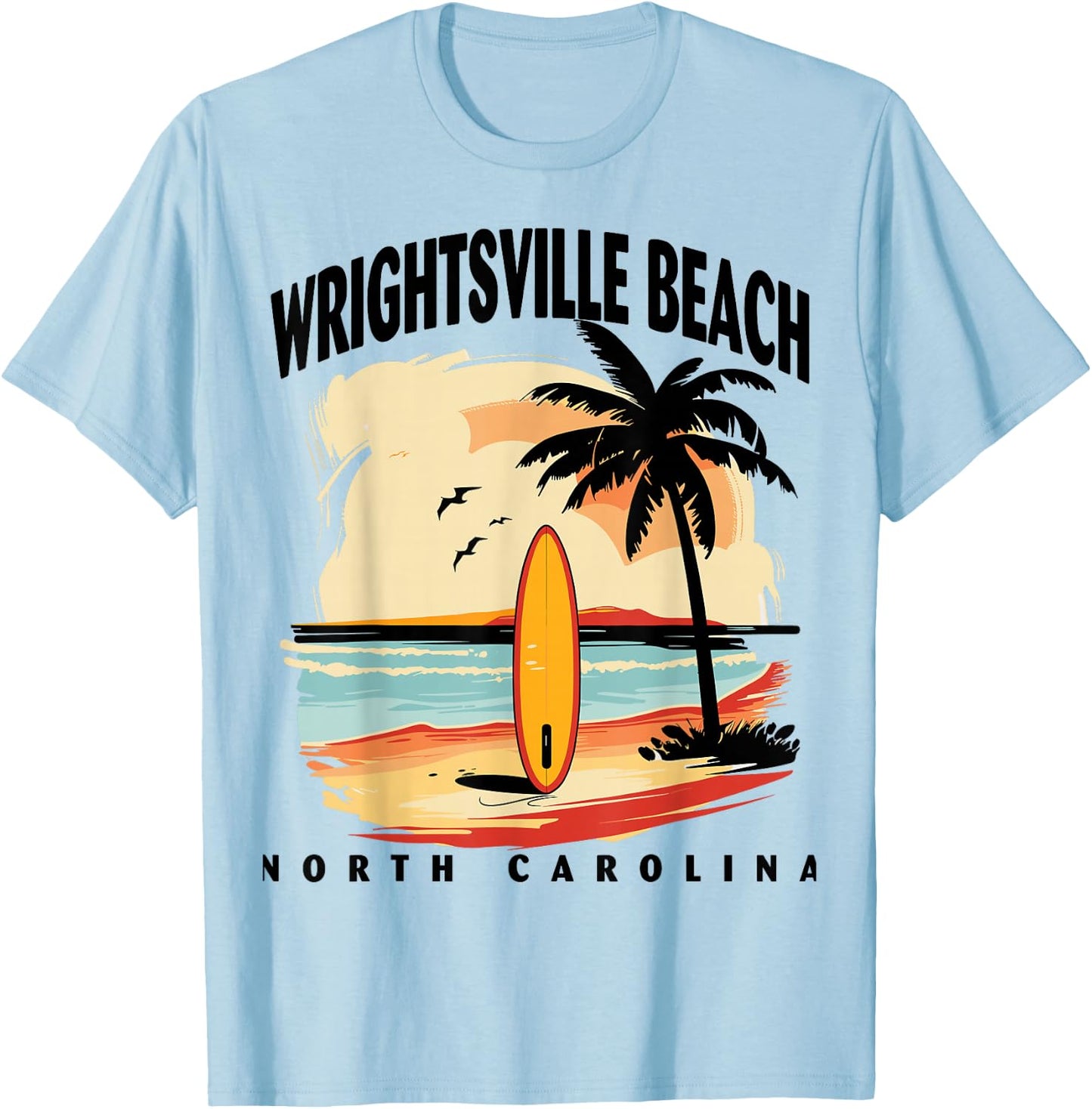 Wrightsville Beach North Carolina Surfboard Surfing Men T-Shirt - T-Shirt | Light Blue