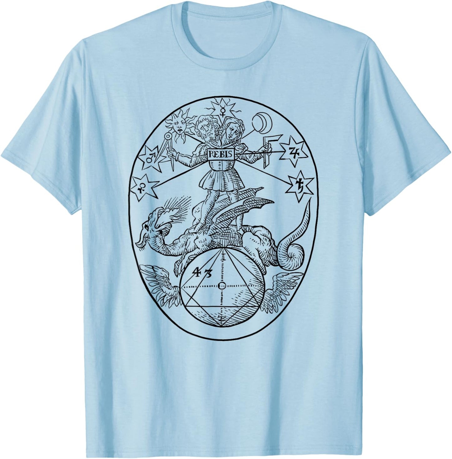 Azoth - Azotto - REBIS, Basil Valentine, Alchemy, Basil Valentine T-Shirt - T-Shirt | Light Blue