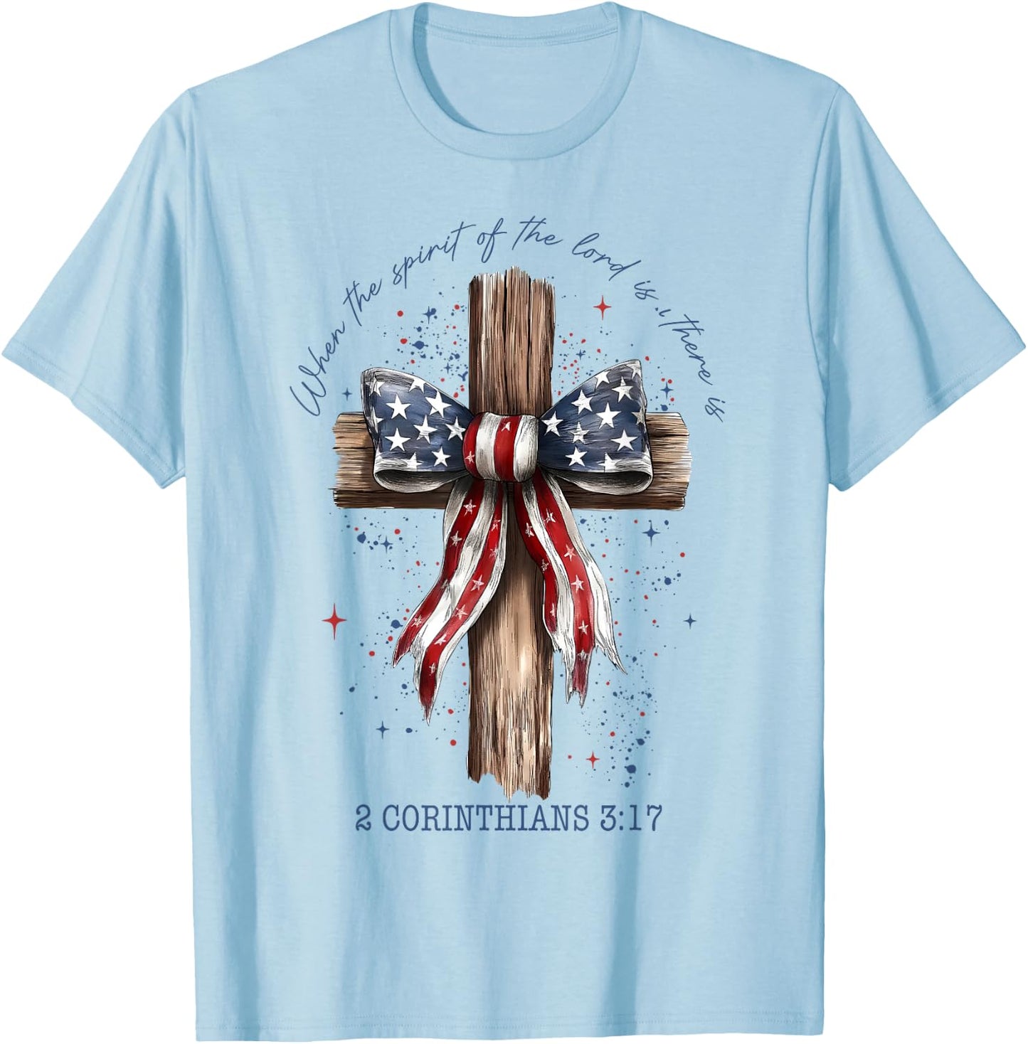 Flag Cross T-Shirt - T-Shirt | Light Blue