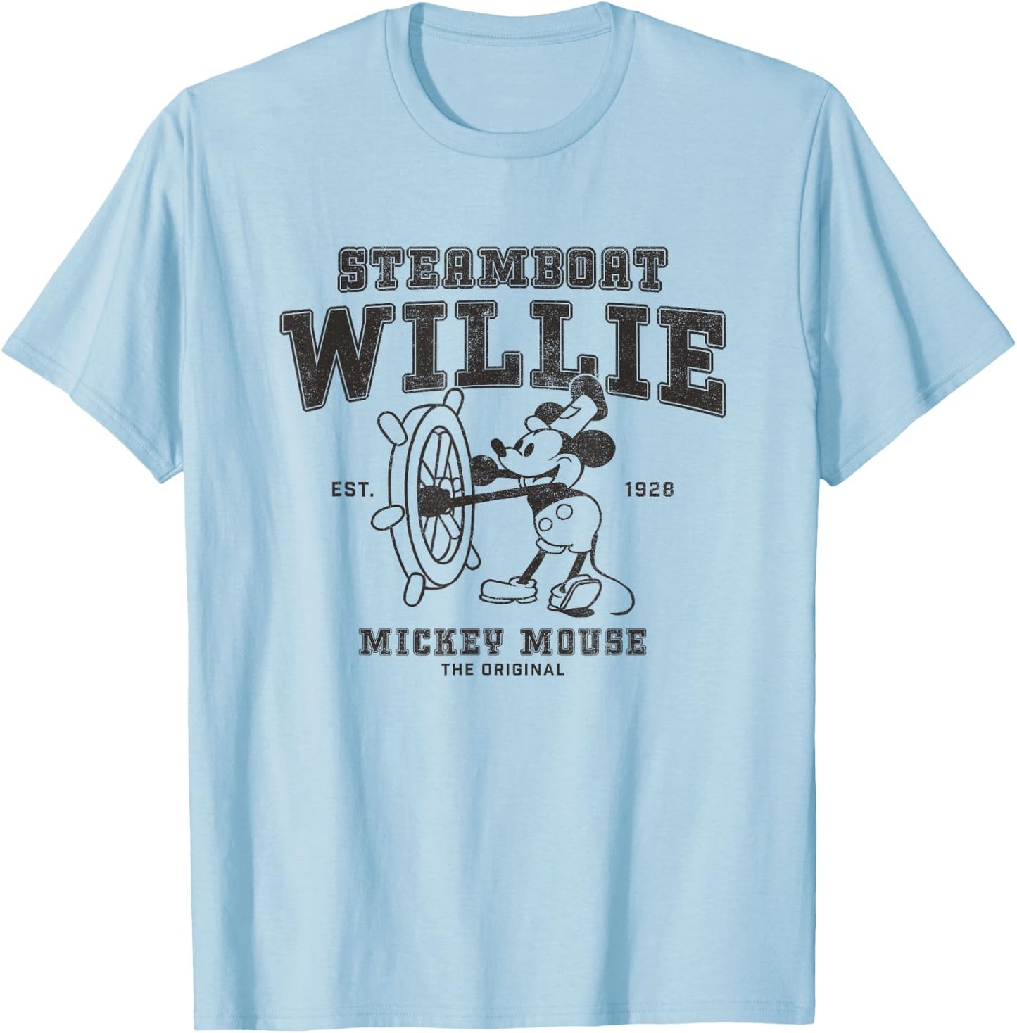 Disney Steamboat Willie Mickey Mouse The Original Poster T-Shirt - T-Shirt | Light Blue