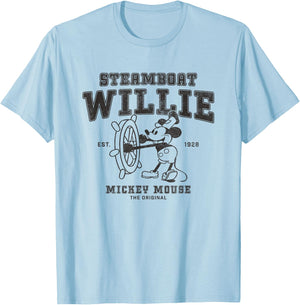 Disney Steamboat Willie Mickey Mouse The Original Poster T-Shirt - T-Shirt | Light Blue
