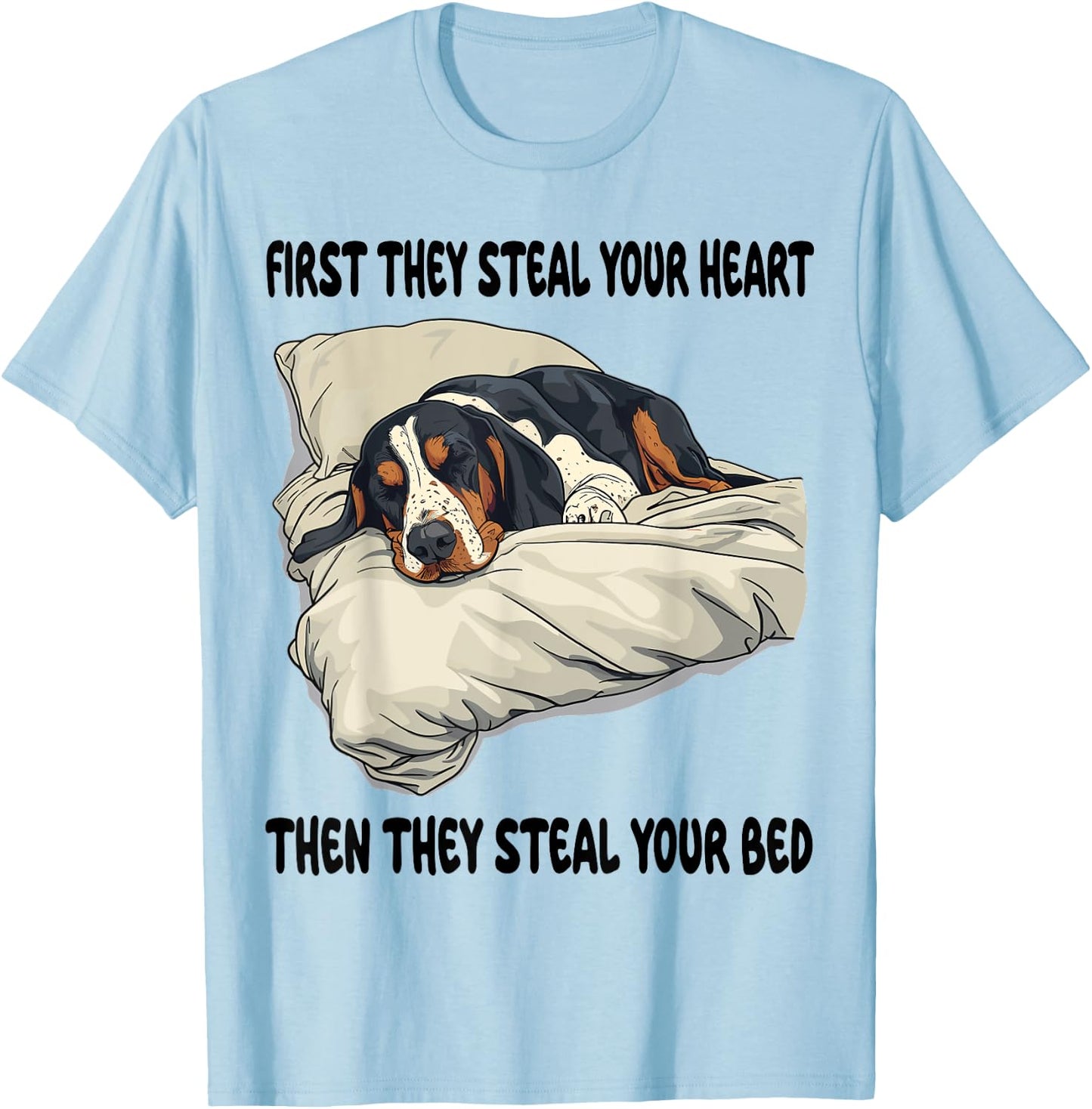 Bluetick Coonhound Sleeping Pajamas Nightgown T-Shirt - T-Shirt | Light Blue