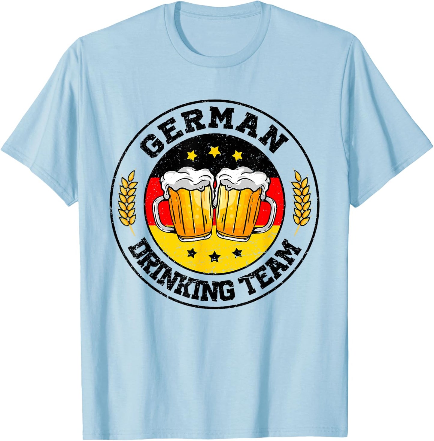 German Drinking Team Vintage Germany Flag Oktoberfest T-Shirt - T-Shirt | Light Blue