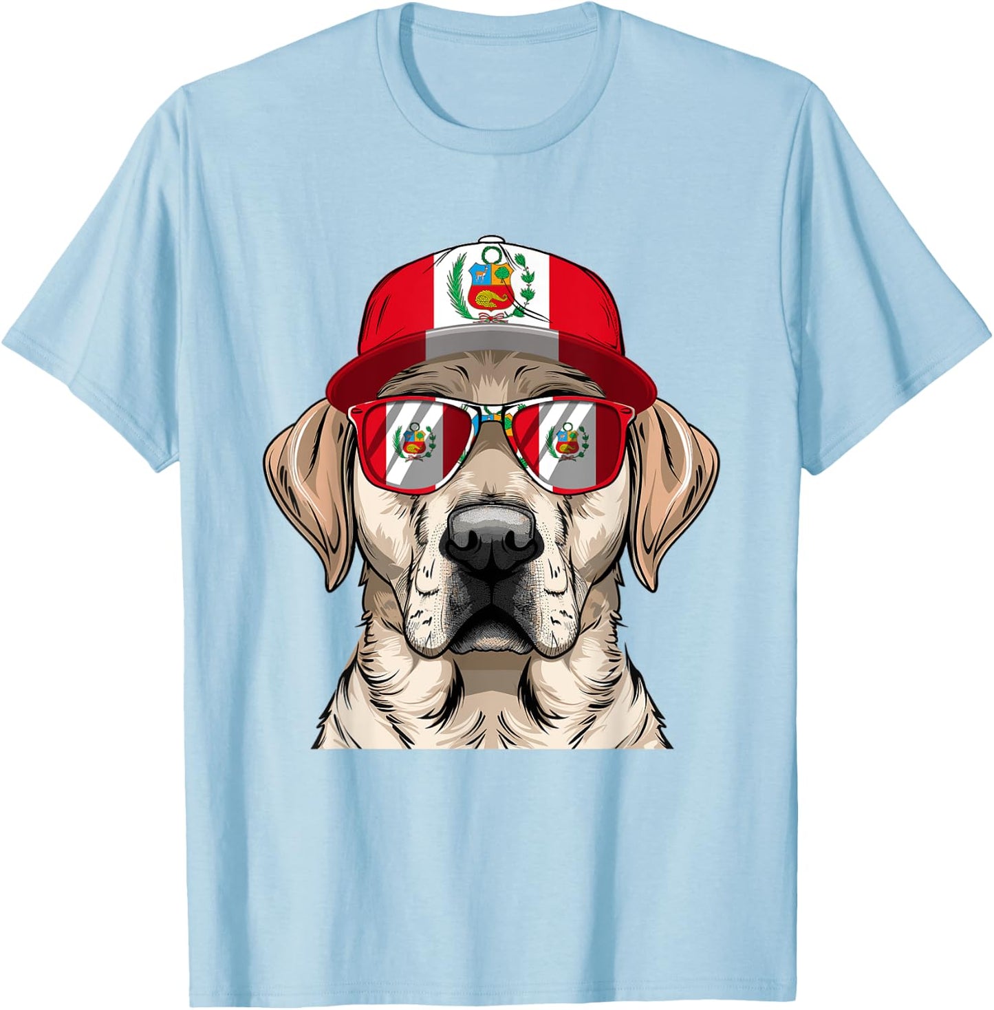 Peruvian Flag Dog Owner Souvenirs Products Dog Peru T-Shirt - T-Shirt | Light Blue