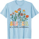Sister Of The Little Wildflower Birthday Party Baby Shower T-Shirt - T-Shirt | Light Blue