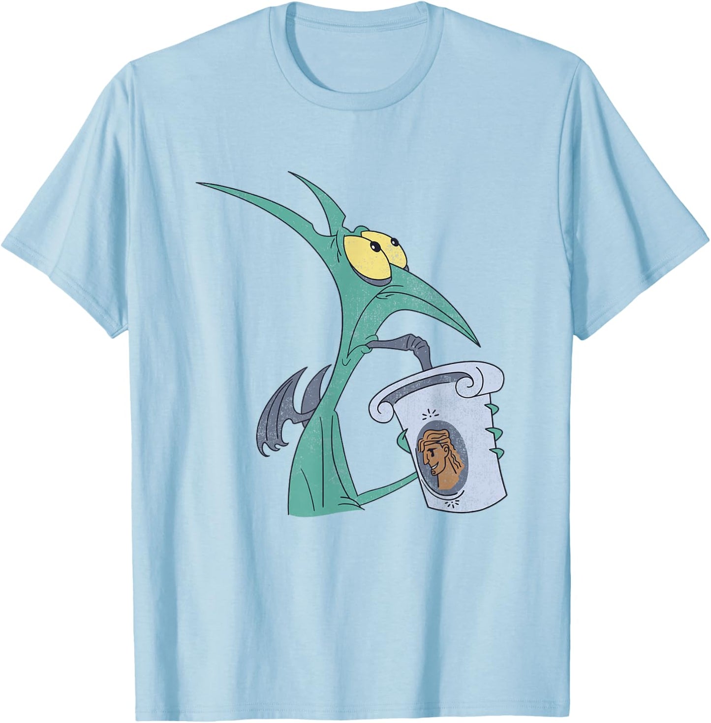 Disney Hercules I Am Panic Distressed Big Chest Portrait T-Shirt - T-Shirt | Light Blue