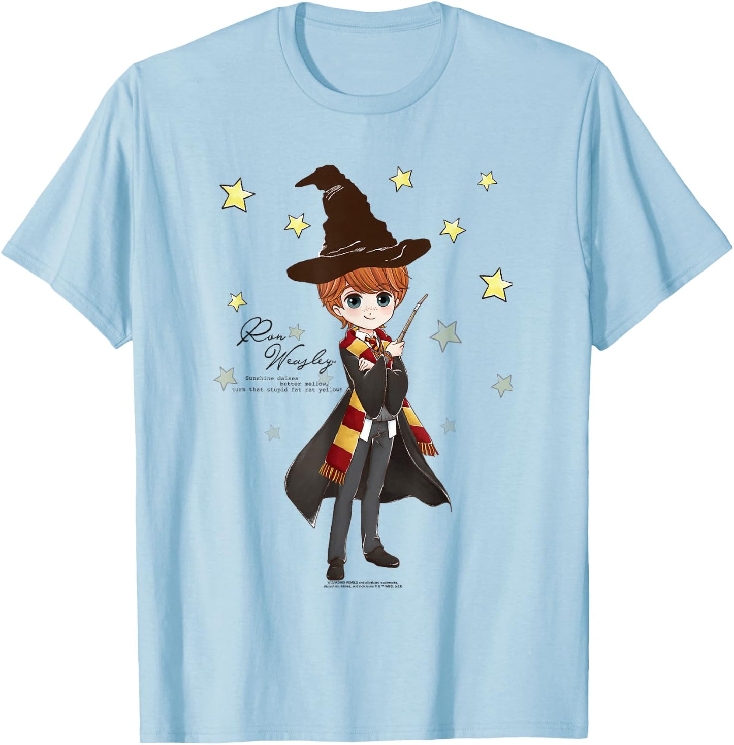 Harry Potter Ron Weasley Quote and Stars T-Shirt - T-Shirt | Light Blue