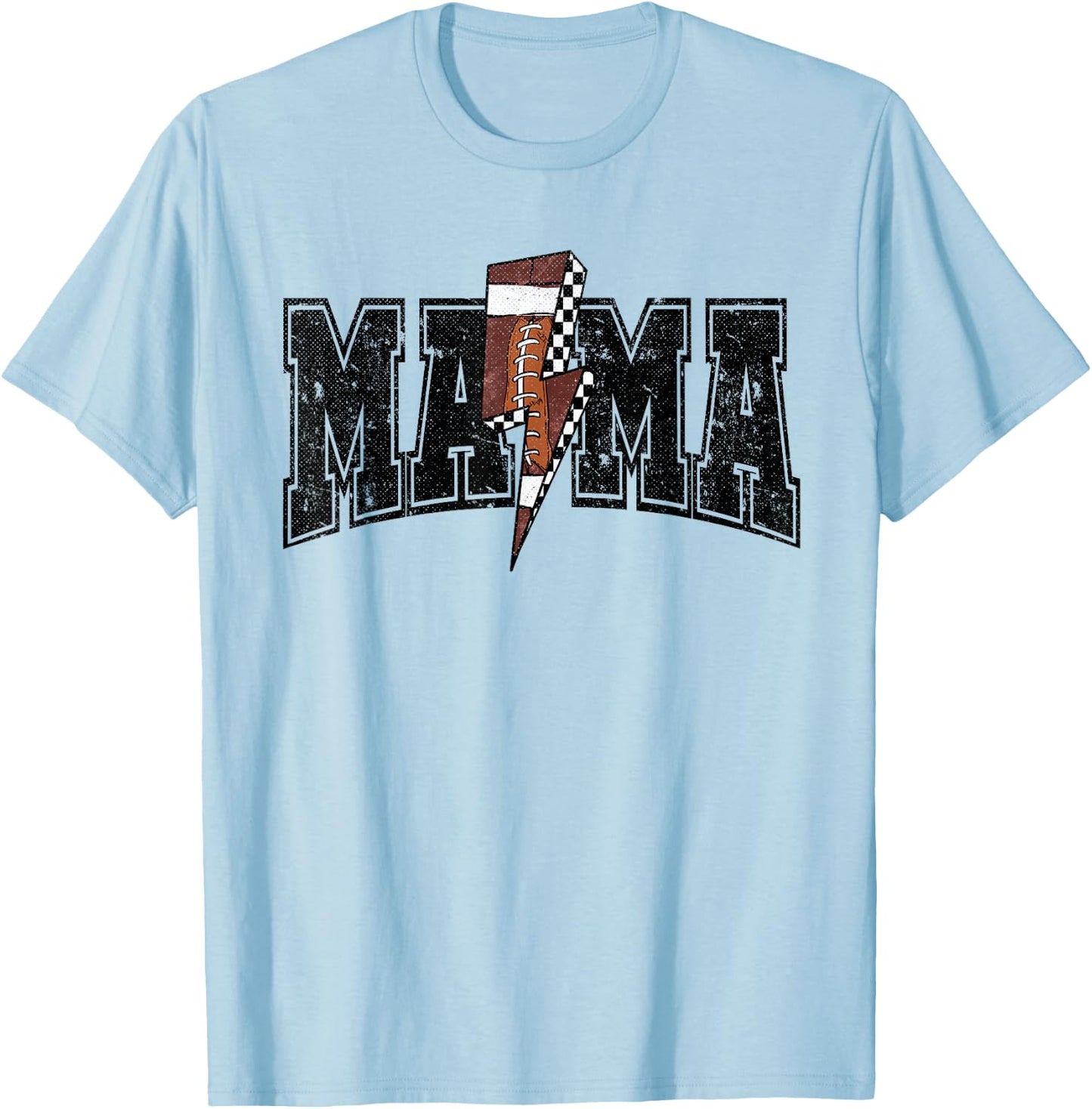Vintage Football Mama T-Shirt - T-Shirt | Light Blue