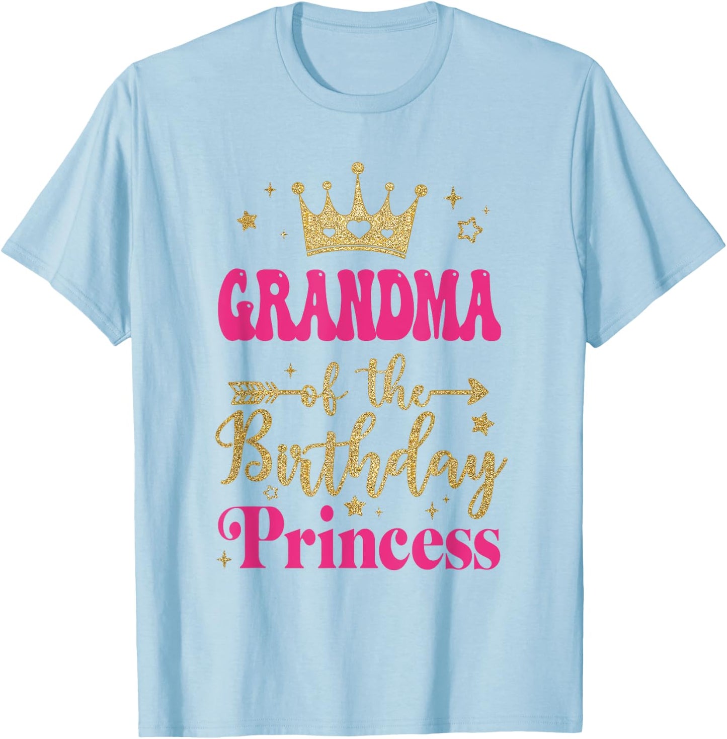 Grandma Of The Birthday For Girl 1St Birthday Princess Girl T-Shirt - T-Shirt | Light Blue