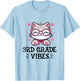 Third 3rd Grade Vibes Back to School Cute Cat Cute For Girls T-Shirt - T-Shirt | Light Blue