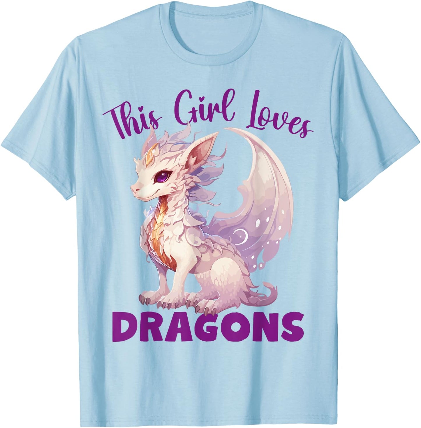 This Girl Loves Dragon for Dragon Loving Girls T-Shirt - T-Shirt | Light Blue