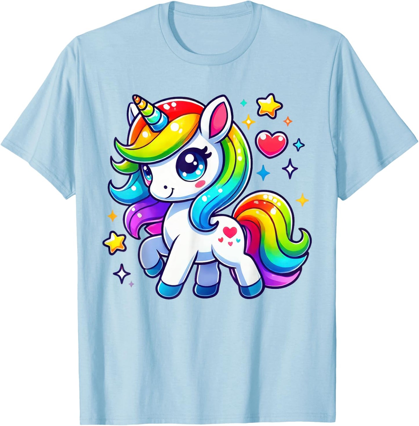 Unicorn For Girls Cute Magical Unicorn T-Shirt - T-Shirt | Light Blue