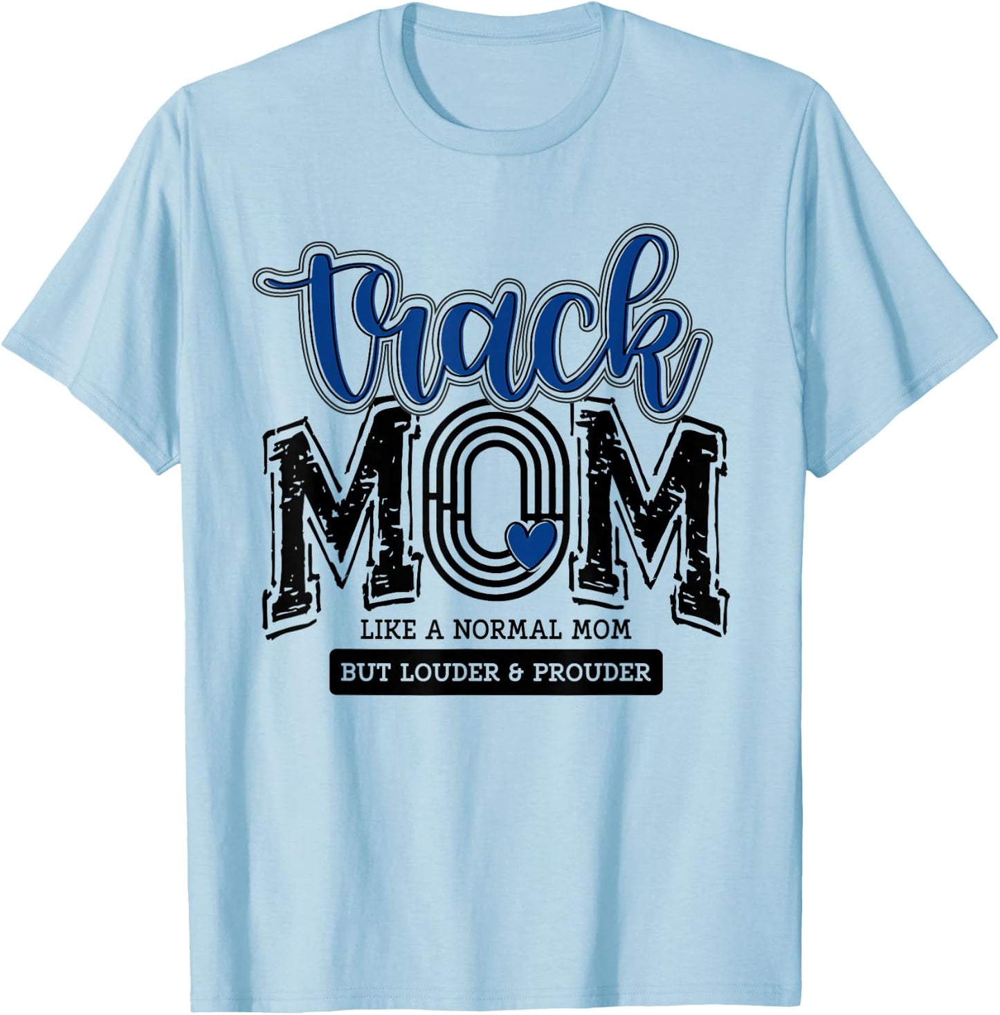 Track Mom Blue Track And Field Mama Runner Running Team T-Shirt - T-Shirt | Light Blue