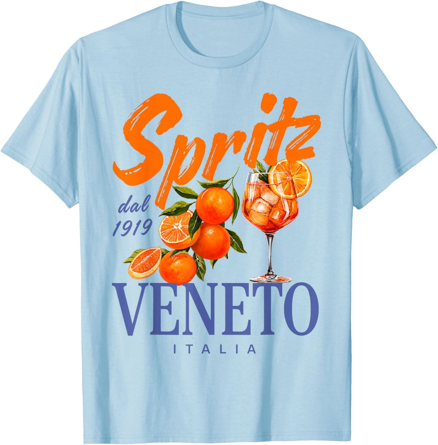Spritz Veneto dal 1919 Italia Vintage Orange Men Women T-Shirt - T-Shirt | Light Blue