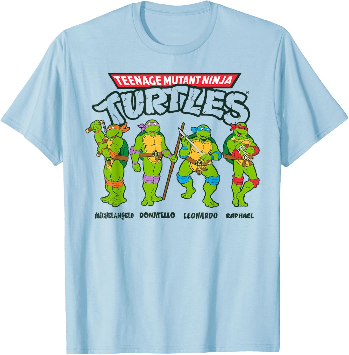 Teenage Mutant Ninja Turtles Character Group T-Shirt - T-Shirt | Light Blue