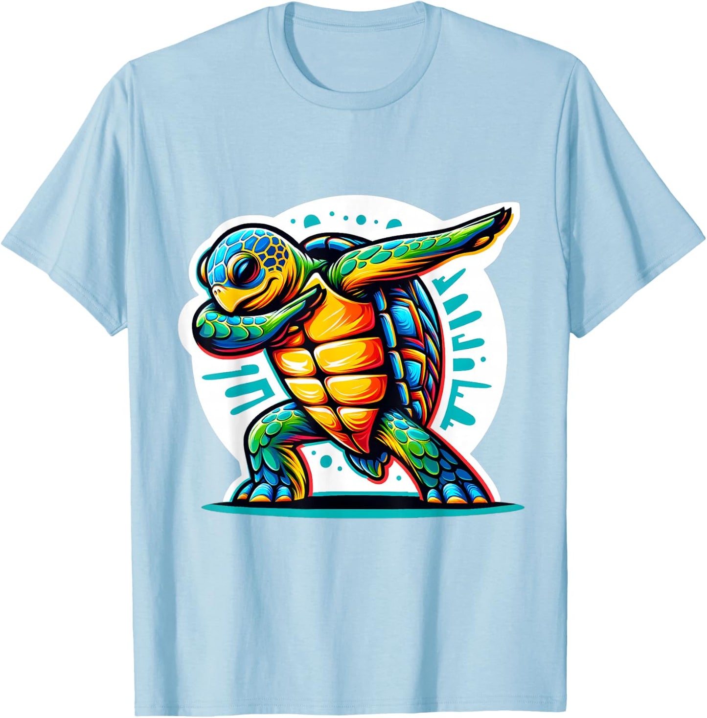 Sea Turtle Dabbing Cute Kids Boys Men Women T-Shirt - T-Shirt | Light Blue