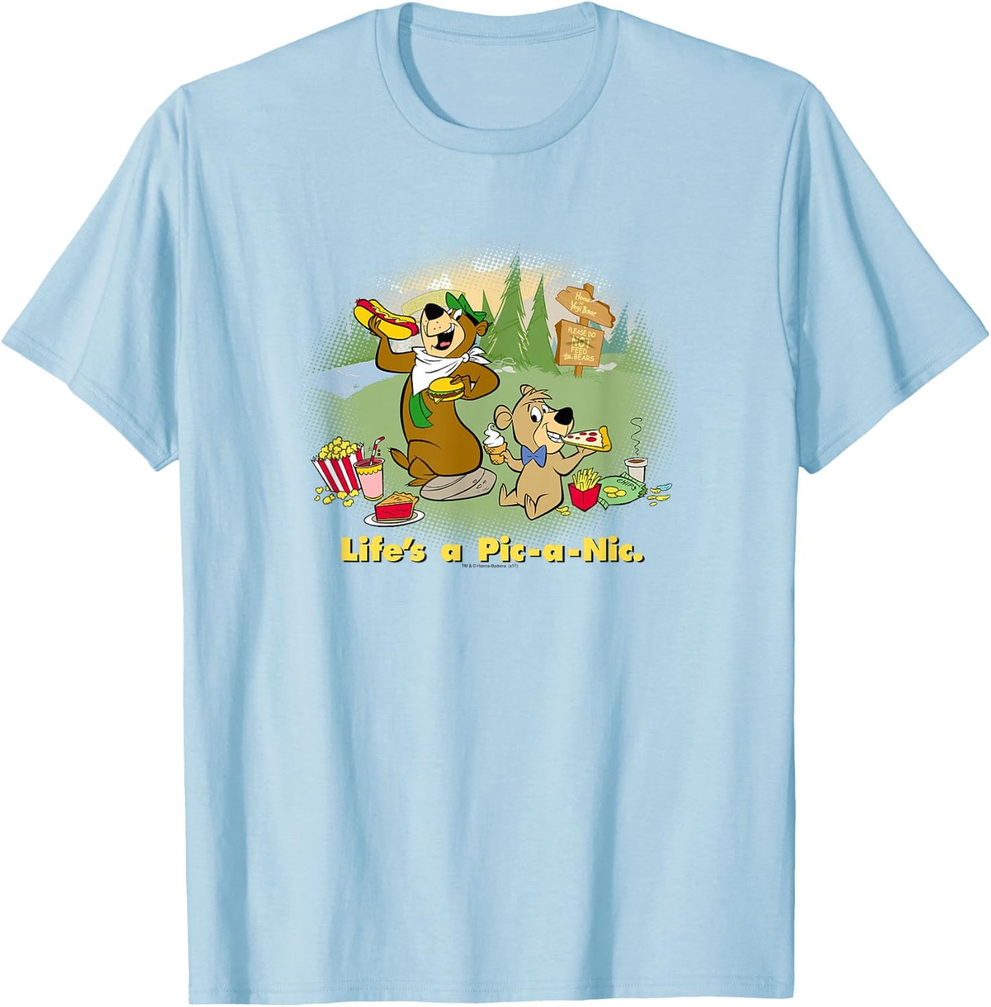 Yogi Bear Life's a Pic-a-Nic T-Shirt - T-Shirt | Light Blue