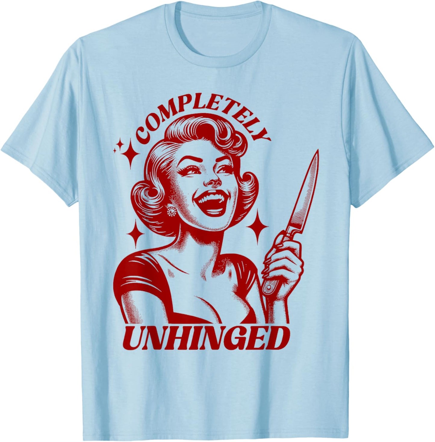 Completely Unhinged Retro Unhinged Girl T-Shirt - T-Shirt | Light Blue
