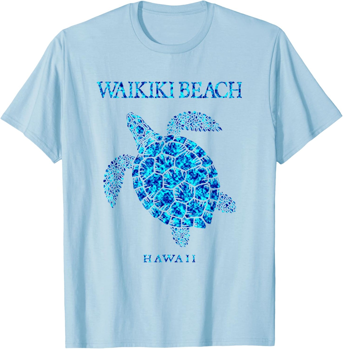 Waikiki Beach Hawaii Sea Turtle Beach Girls Boys Honolulu T-Shirt - T-Shirt | Light Blue