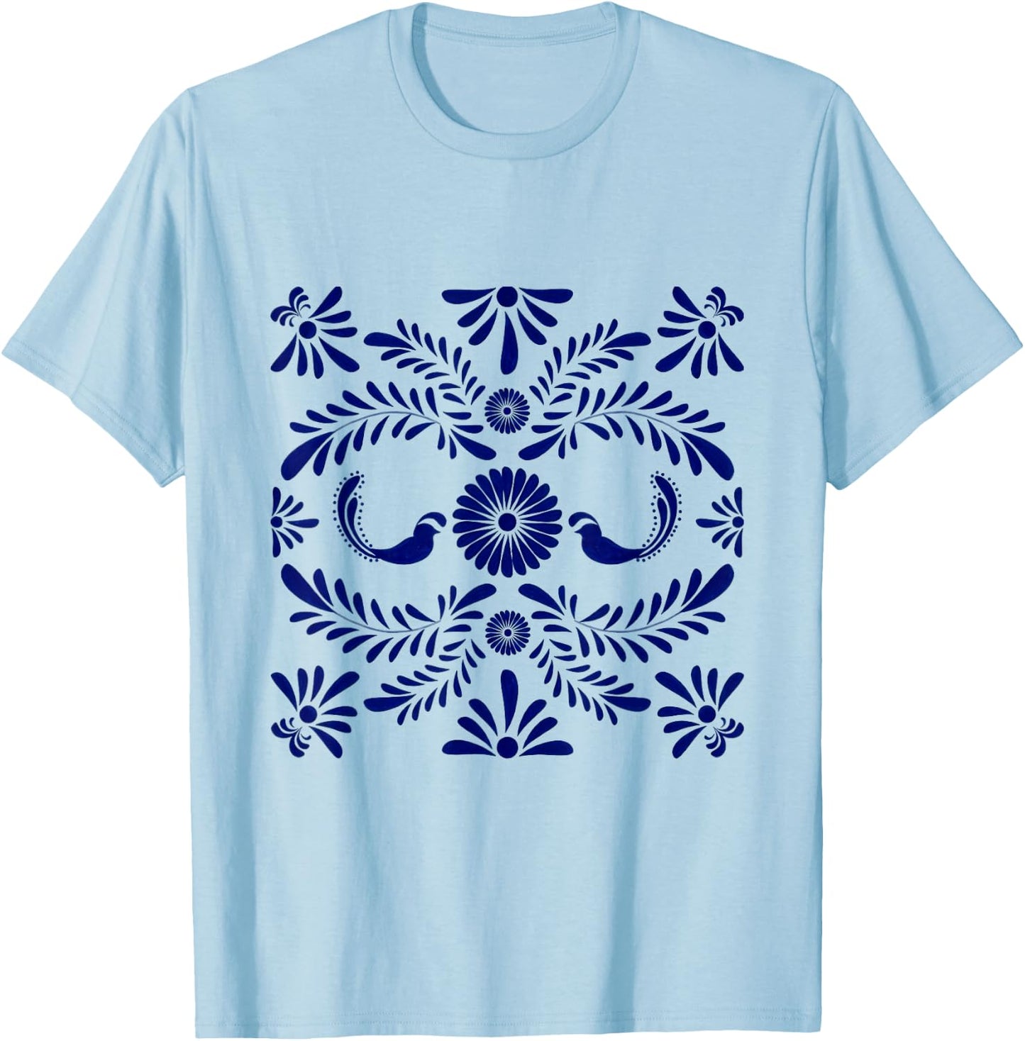 Mexican Talavera Pattern T-Shirt - T-Shirt | Light Blue