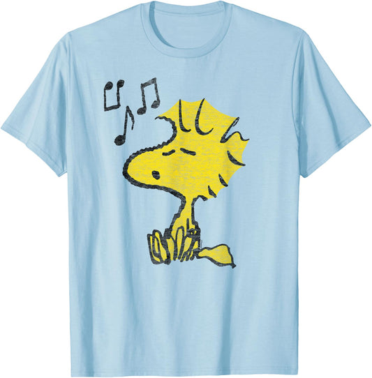 Peanuts - Woodstock Singing T-Shirt - T-Shirt | Light Blue
