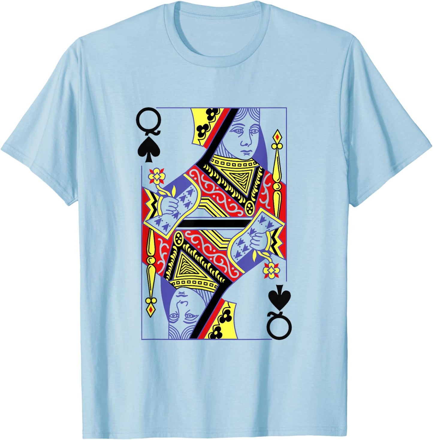 Queen of Spades Royal Flush Costume Halloween Playing Cards T-Shirt - T-Shirt | Light Blue