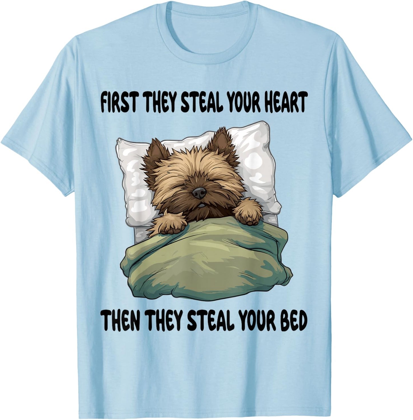 Cairn Terrier Sleeping Pajamas Nightgown T-Shirt - T-Shirt | Light Blue