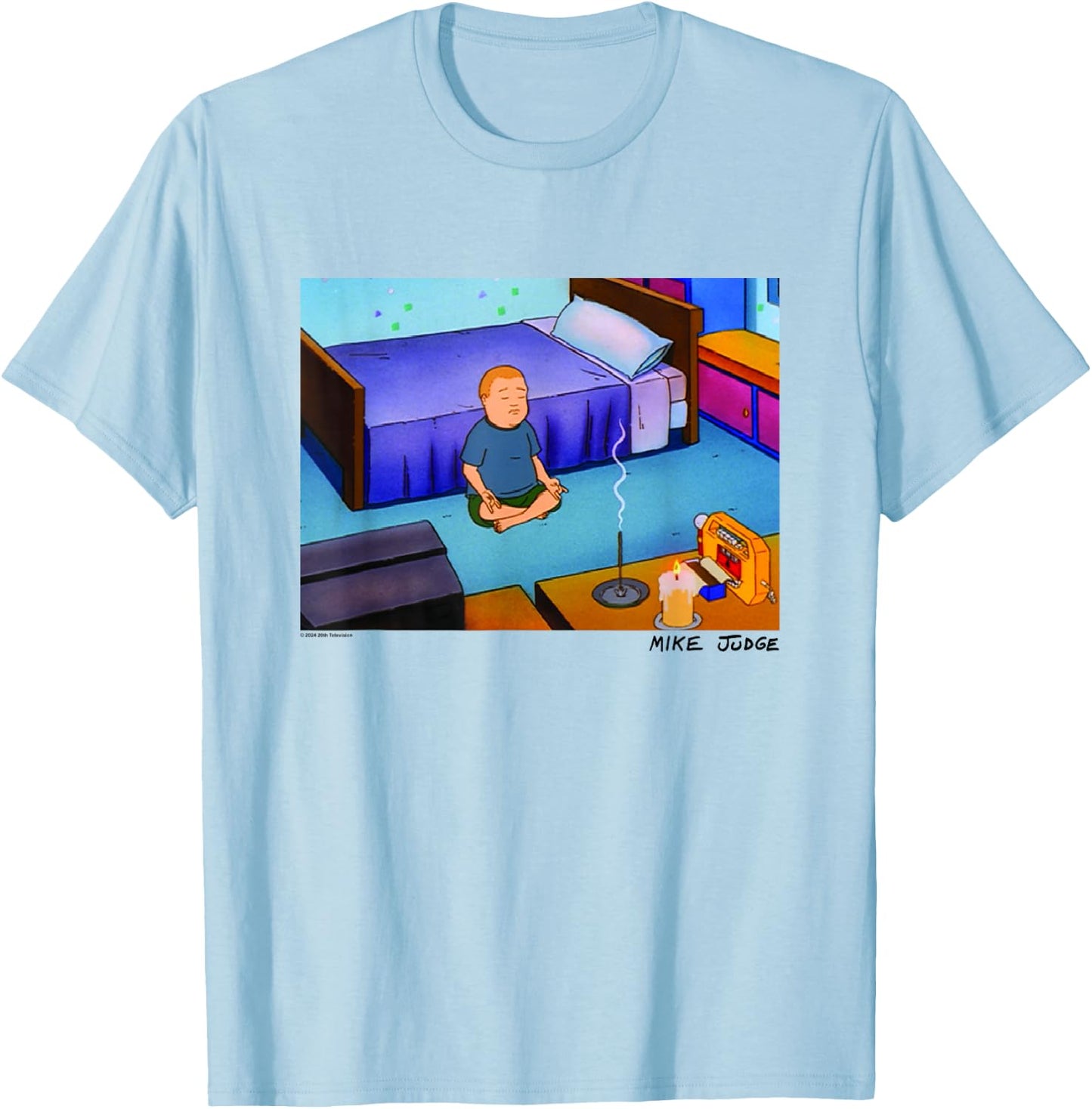 King of The Hill Bobby Hill Inner Peace Big Chest Poster T-Shirt - T-Shirt | Light Blue
