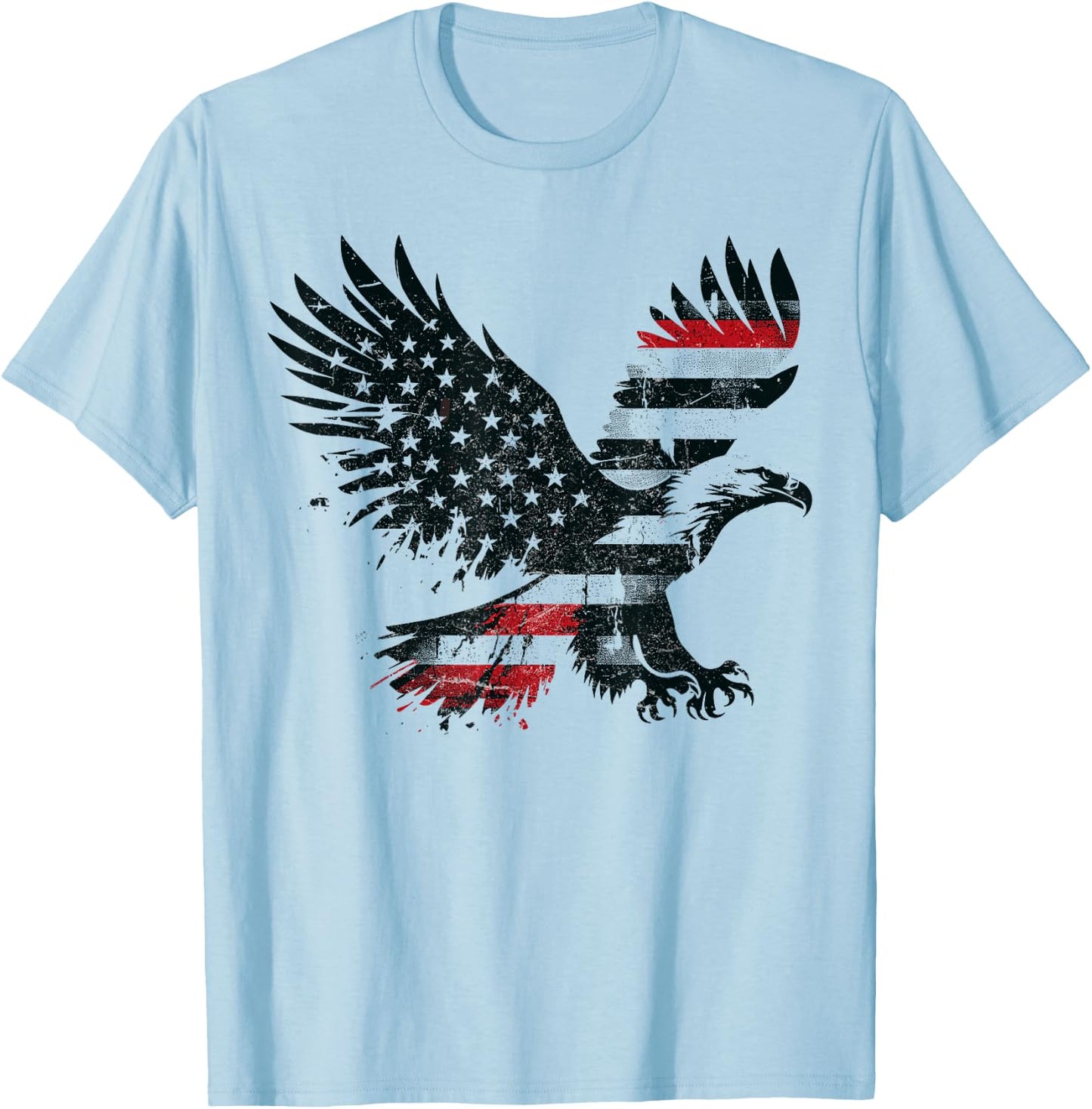 Bald Eagle Mullet Merica American Flag Patriotic 4th Of July Men T-Shirt - T-Shirt | Light Blue