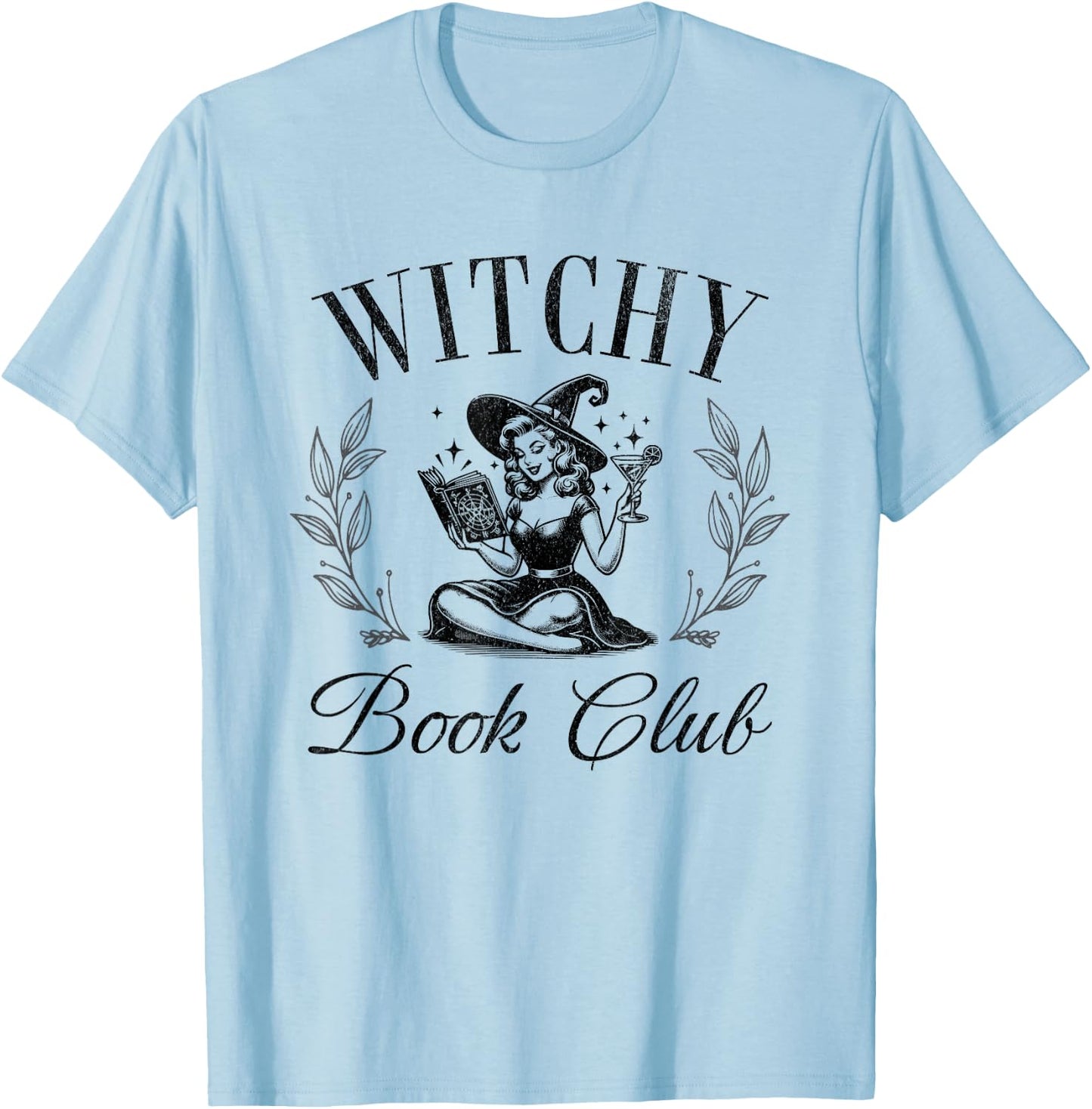 Witchy Book Club Halloween Spells Quote Saying T-Shirt - T-Shirt | Light Blue