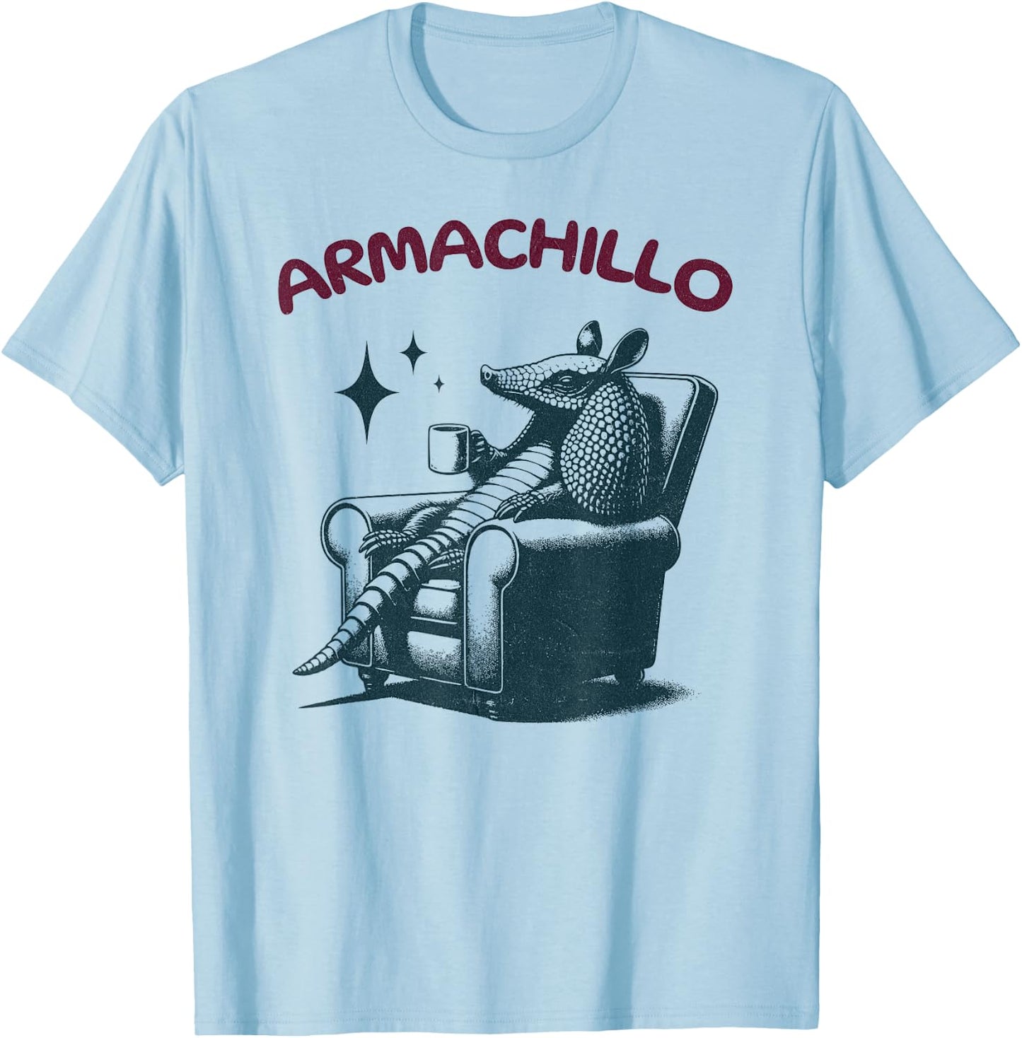 Armachillo - Funny Chilling Armchair Armadillo T-Shirt - T-Shirt | Light Blue