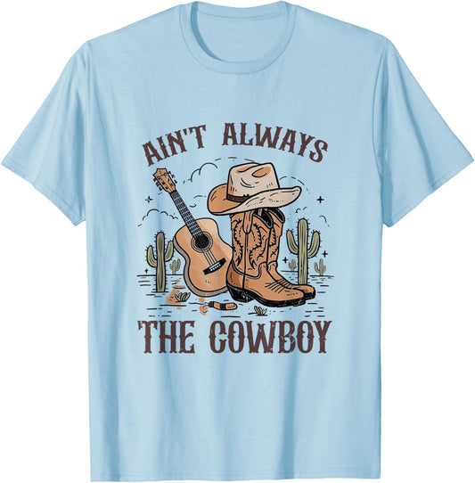 Ain't Always The Cowboy Vintage Cowgirl Hat Western Country T-Shirt - T-Shirt | Light Blue