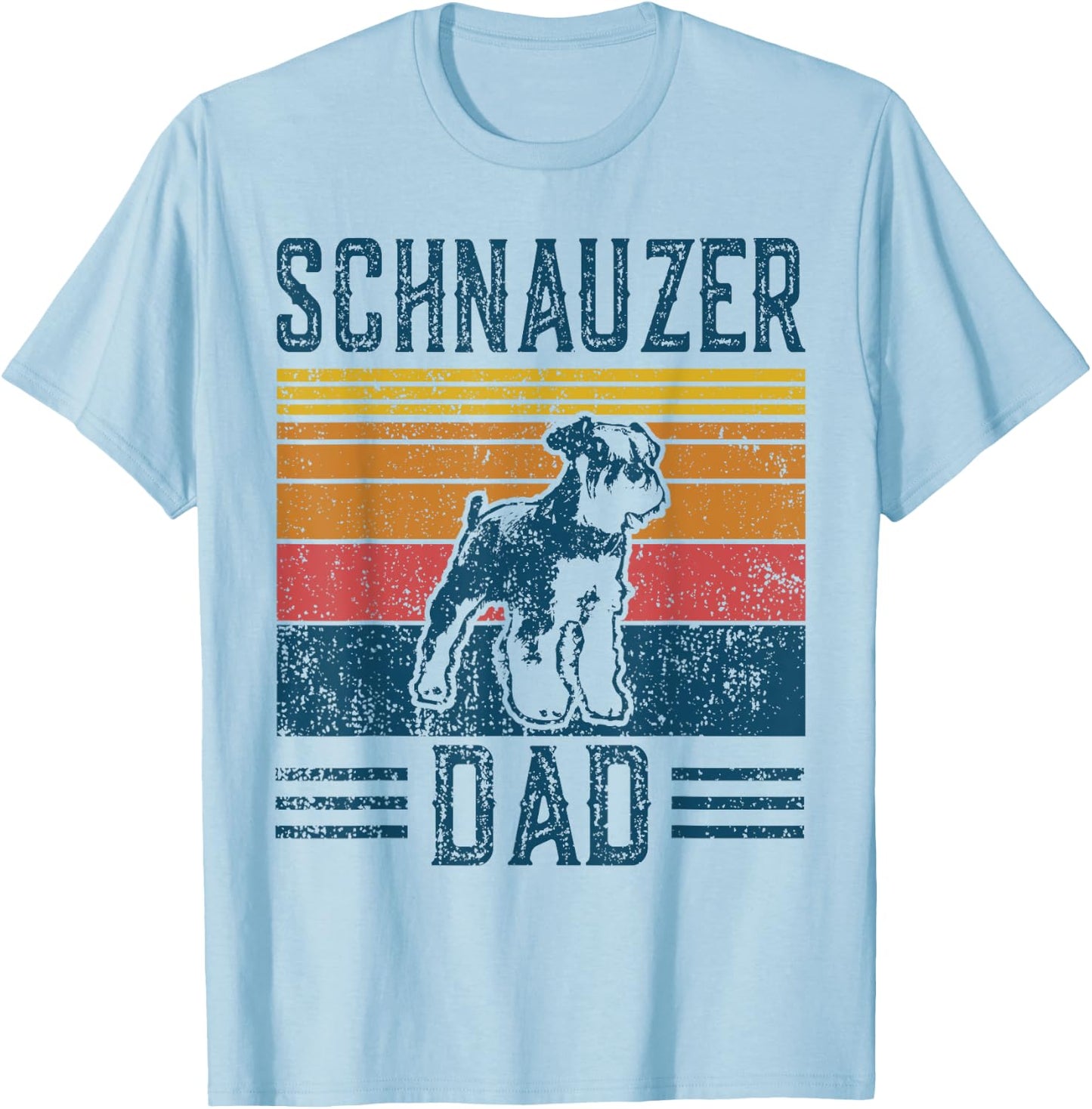 Dog | Schnauzer Pinscher Papa - Vintage Schnauzer Papa Women Girls Kids T-Shirt - T-Shirt | Light Blue