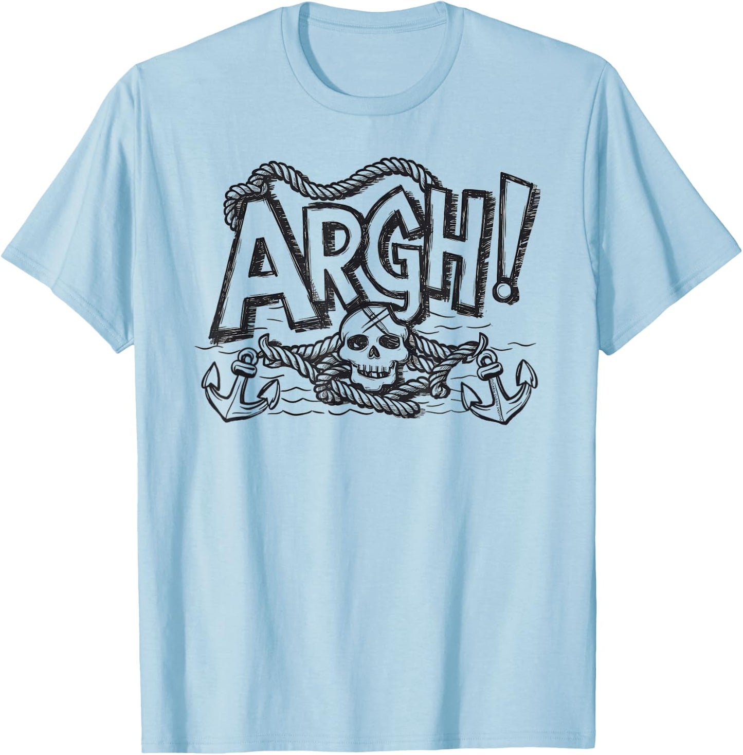 Fun ARGH Pirate Style Pirate Costume ARGH Pirate T-Shirt - T-Shirt | Light Blue