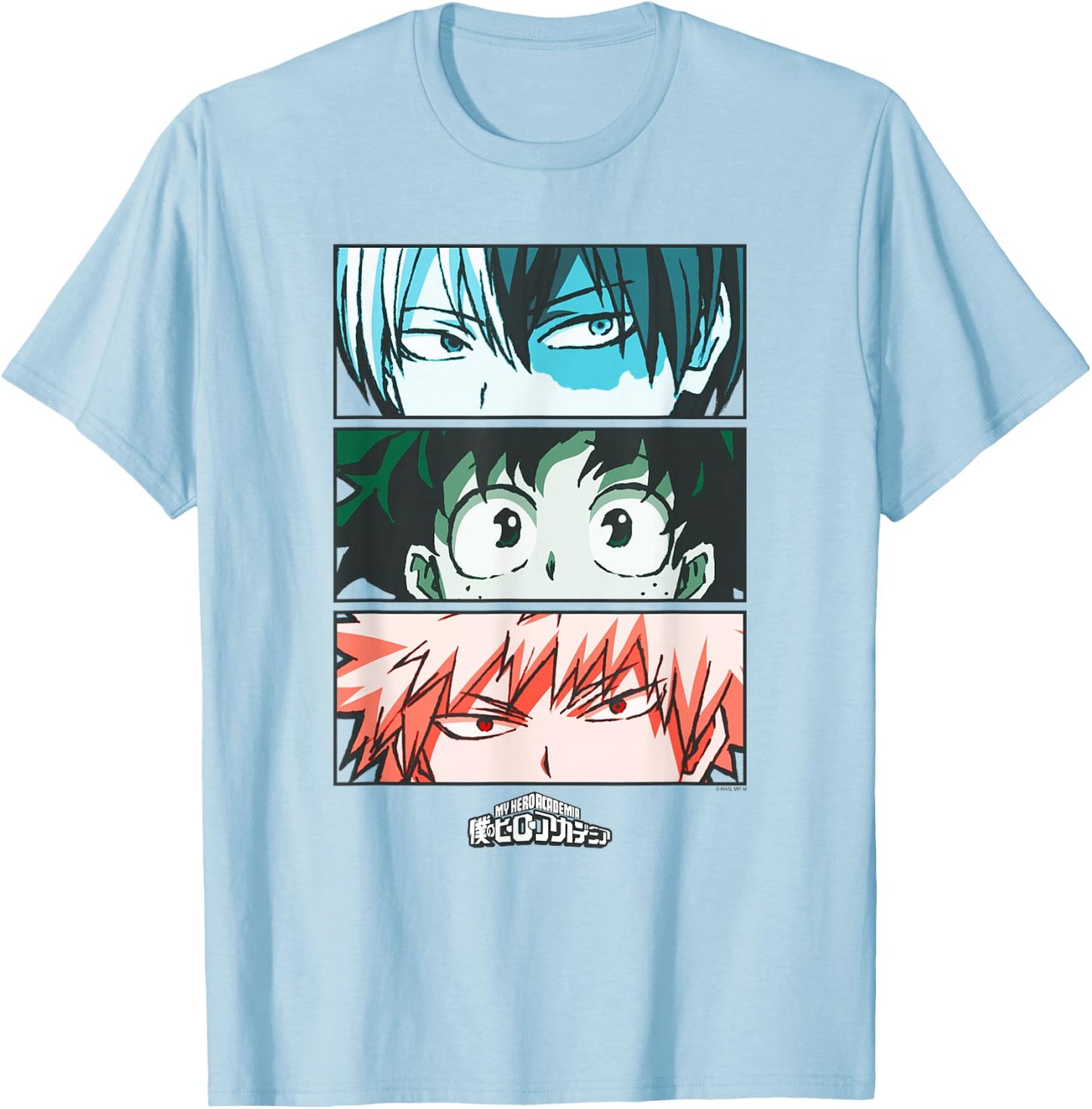 My Hero Academia Todoroki Deku Anime T-Shirt - T-Shirt | Light Blue