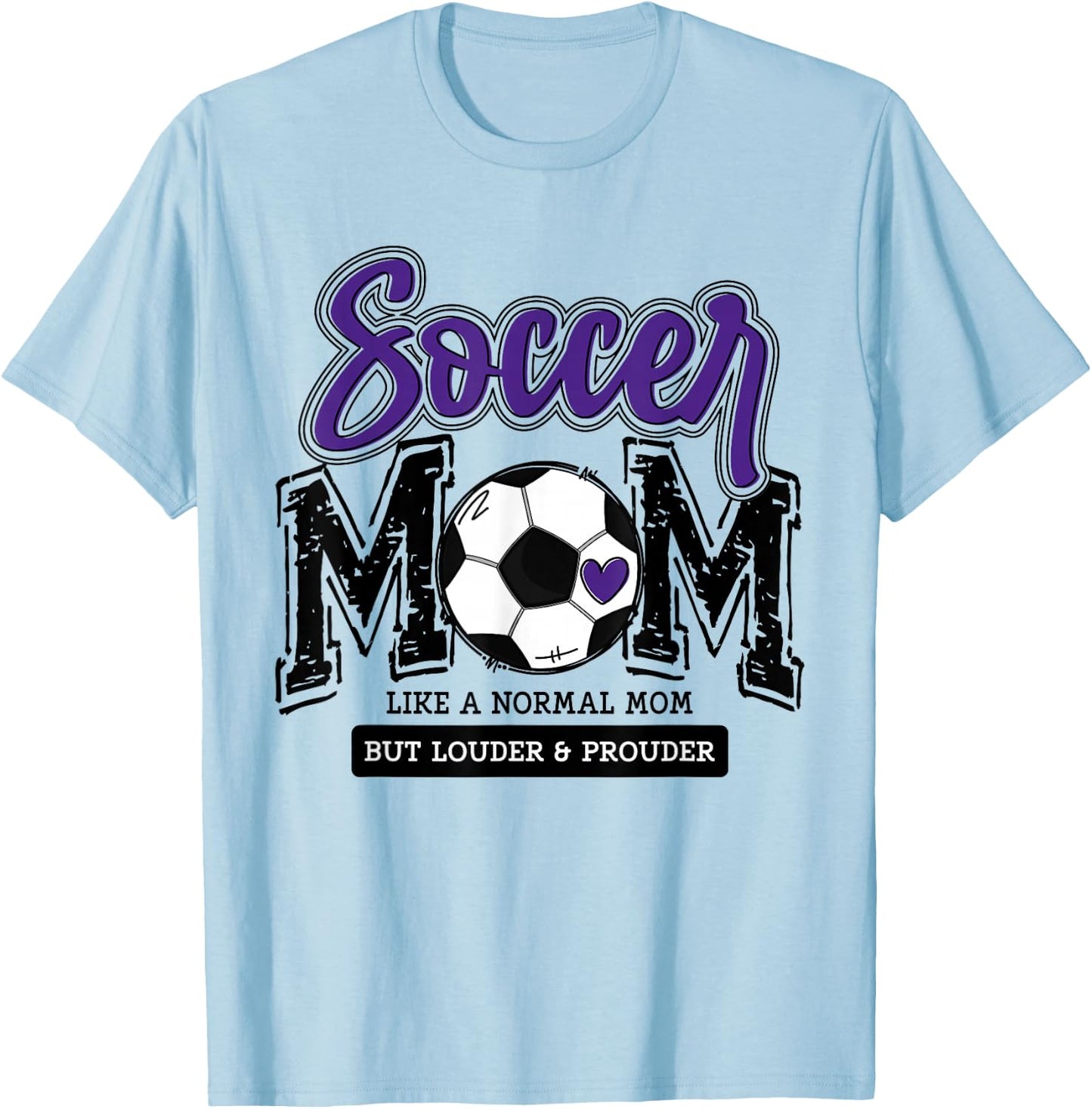Soccer Mom Purple Soccer Player Calls Me Mama Soccer Team T-Shirt - T-Shirt | Light Blue