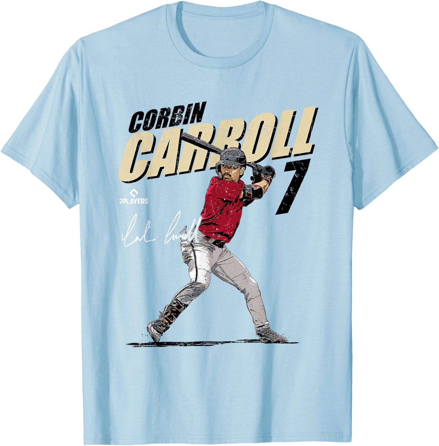 Corbin Carroll | Arizona Baseball Players | MLBCCL3001 T-Shirt - T-Shirt | Light Blue