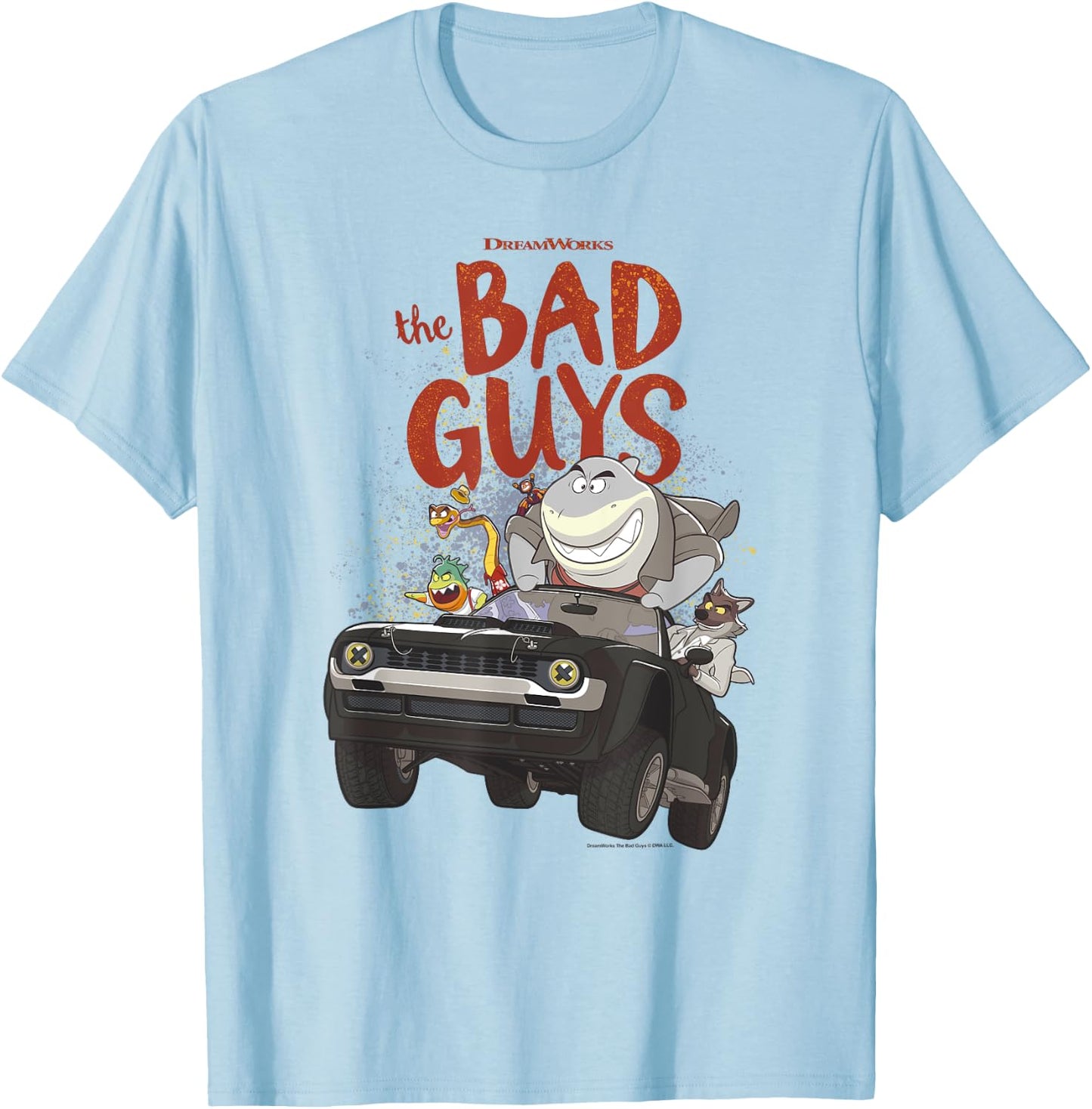 The Bad Guys Group Getaway Vehicle Poster T-Shirt - T-Shirt | Light Blue