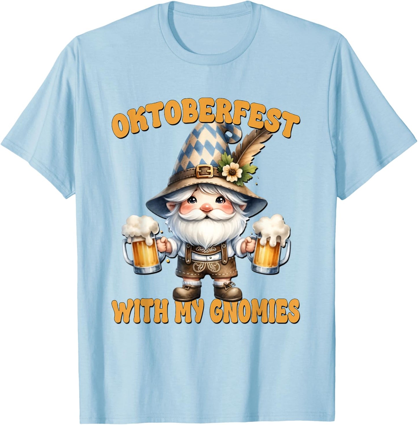 German Gnome Large Beer Mugs With Handle For Octoberfest T-Shirt - T-Shirt | Light Blue