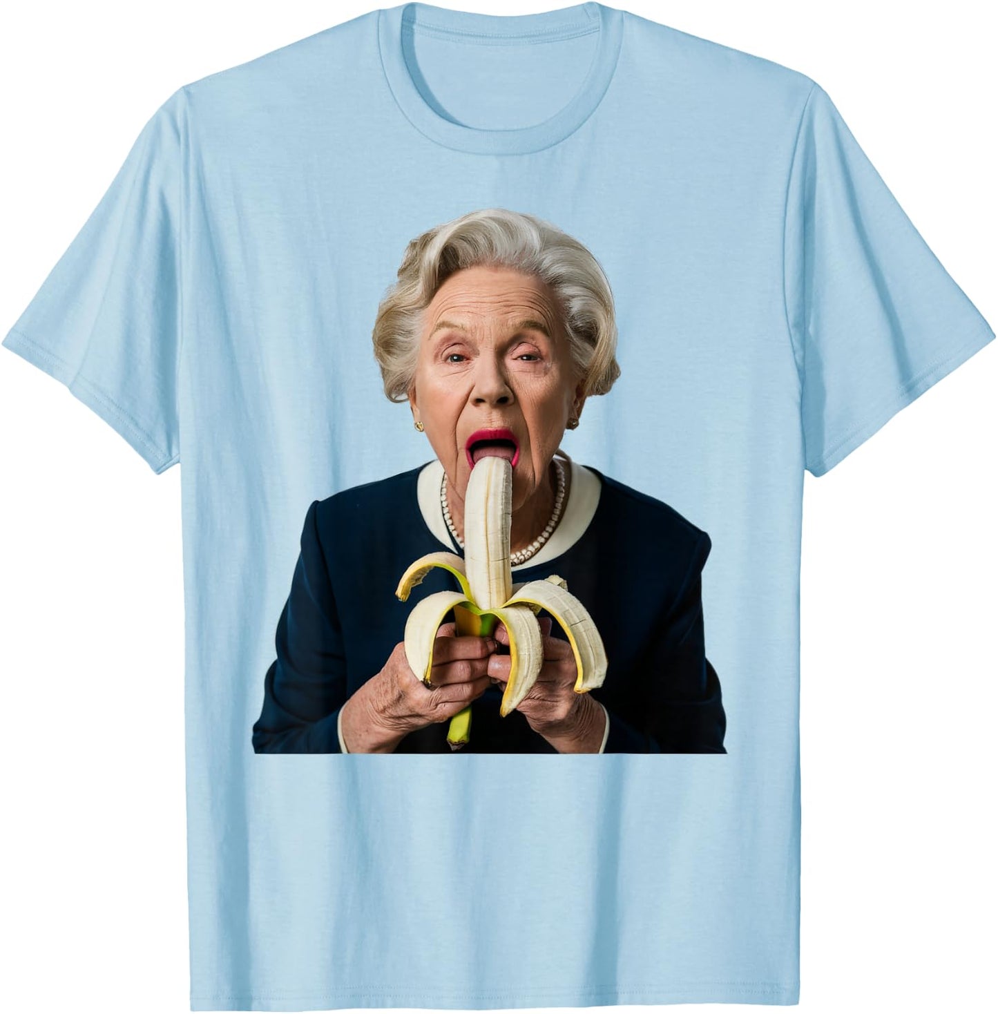 Oma Leckt Eis Creme Shirts Grandma Eats Banana T-Shirt - T-Shirt | Light Blue
