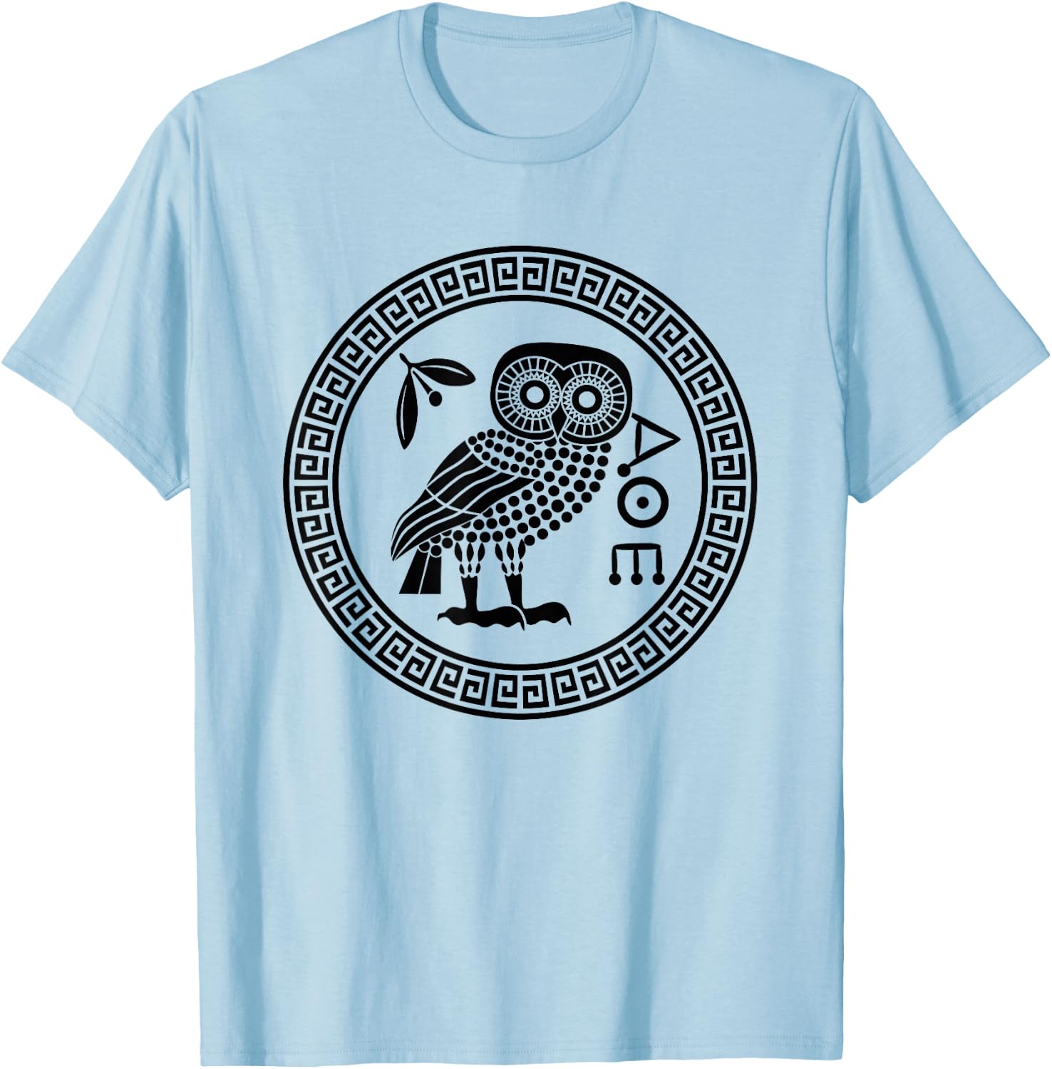Owl of Athena Ancient Greek Mythology | Athena's Owl Greece T-Shirt - T-Shirt | Light Blue