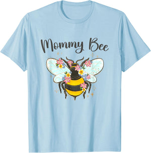 Mommy Bee Funny Bumble Bee Mother's Day Mom Mama Grandma T-Shirt - T-Shirt | Light Blue