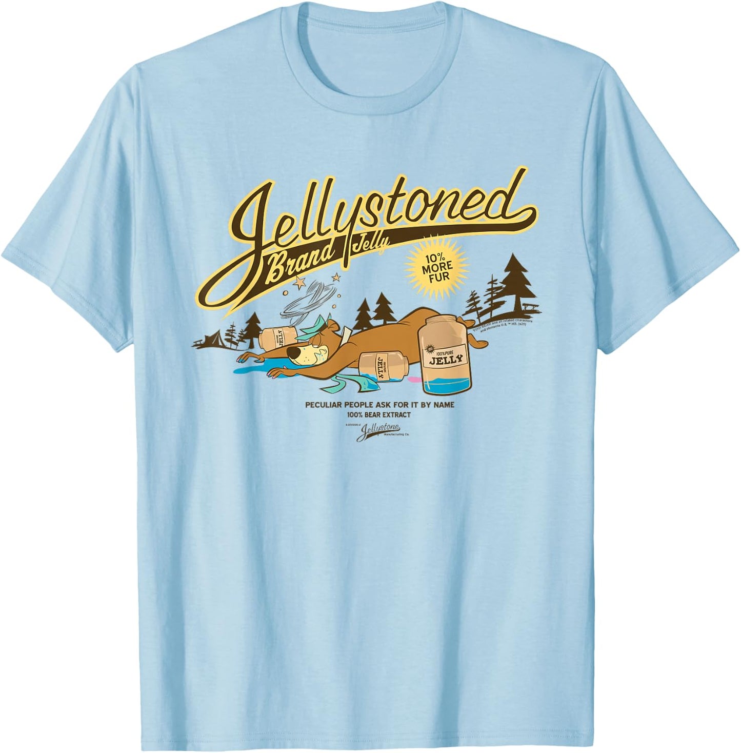 Yogi Bear Jellystoned Brand Jelly T-Shirt - T-Shirt | Light Blue