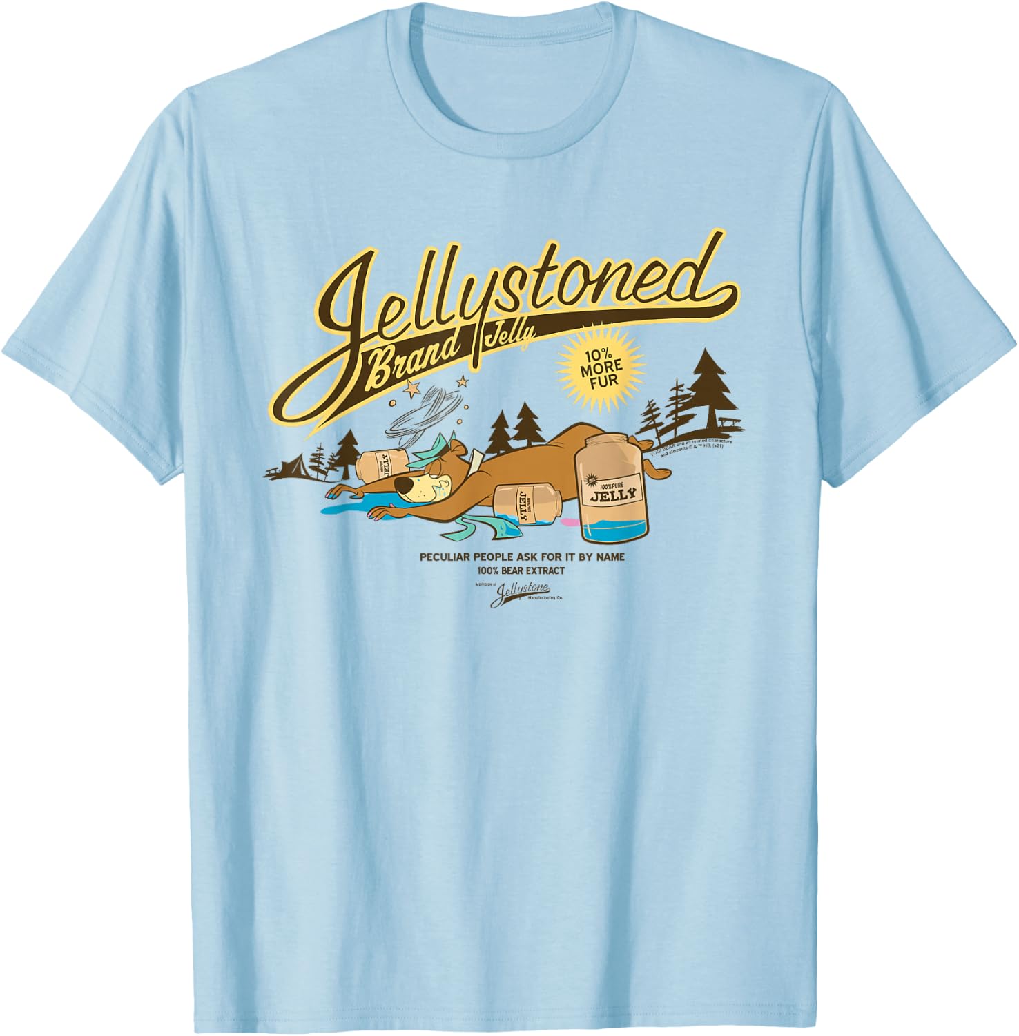 Yogi Bear Jellystoned Brand Jelly T-Shirt - T-Shirt | Light Blue