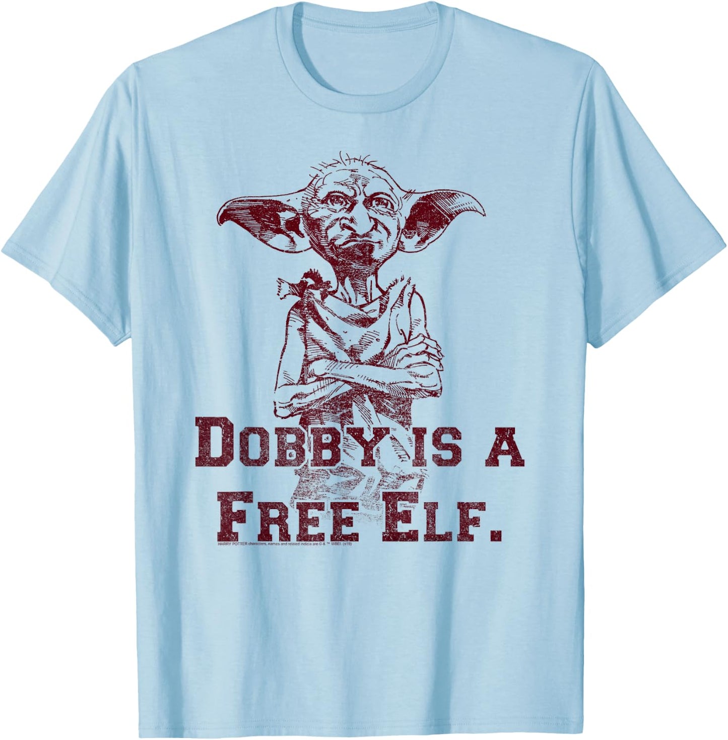 Harry Potter Dobby Is A Free Elf Sketch T-Shirt - T-Shirt | Light Blue