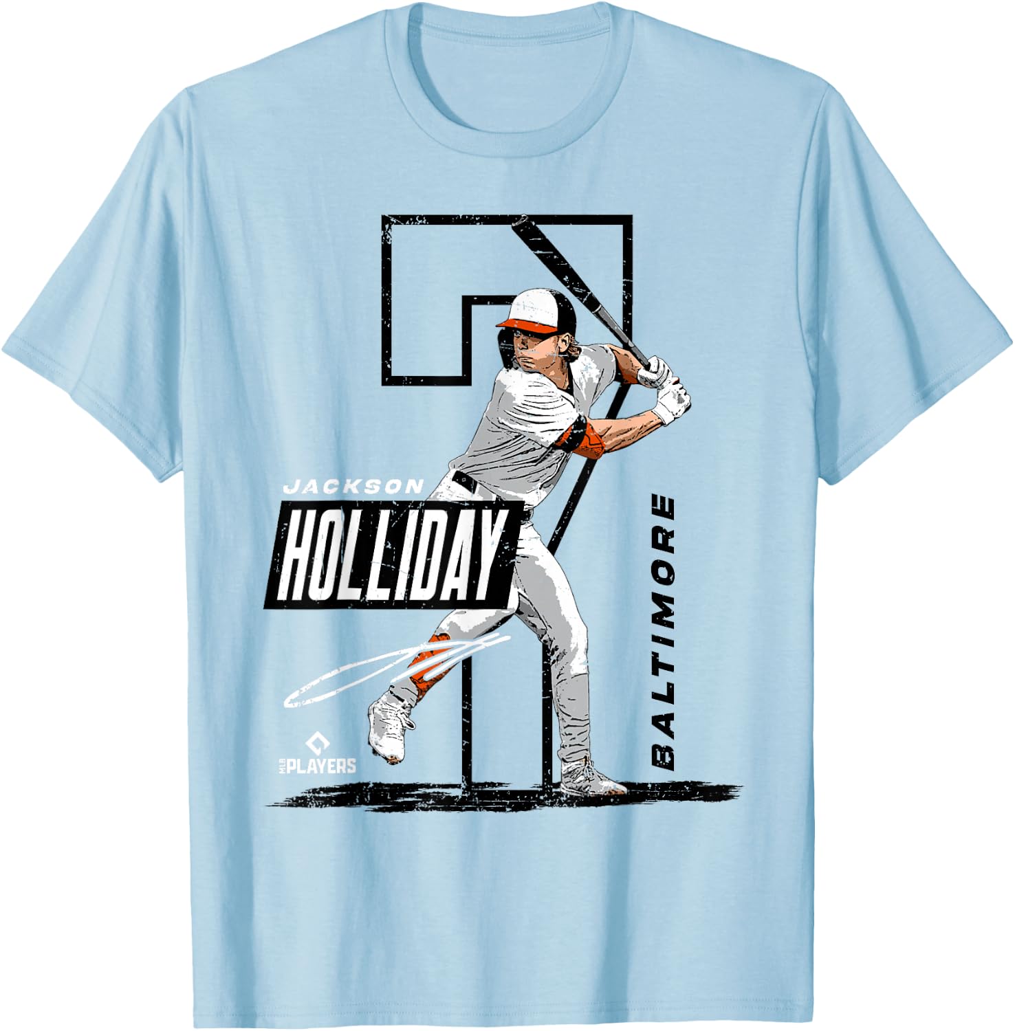 Jackson Holiday | Baltimore Baseball Players | MLBHOL3002 T-Shirt - T-Shirt | Light Blue
