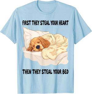 Cocker Spaniel Sleeping Pajamas Nightgown T-Shirt - T-Shirt | Light Blue