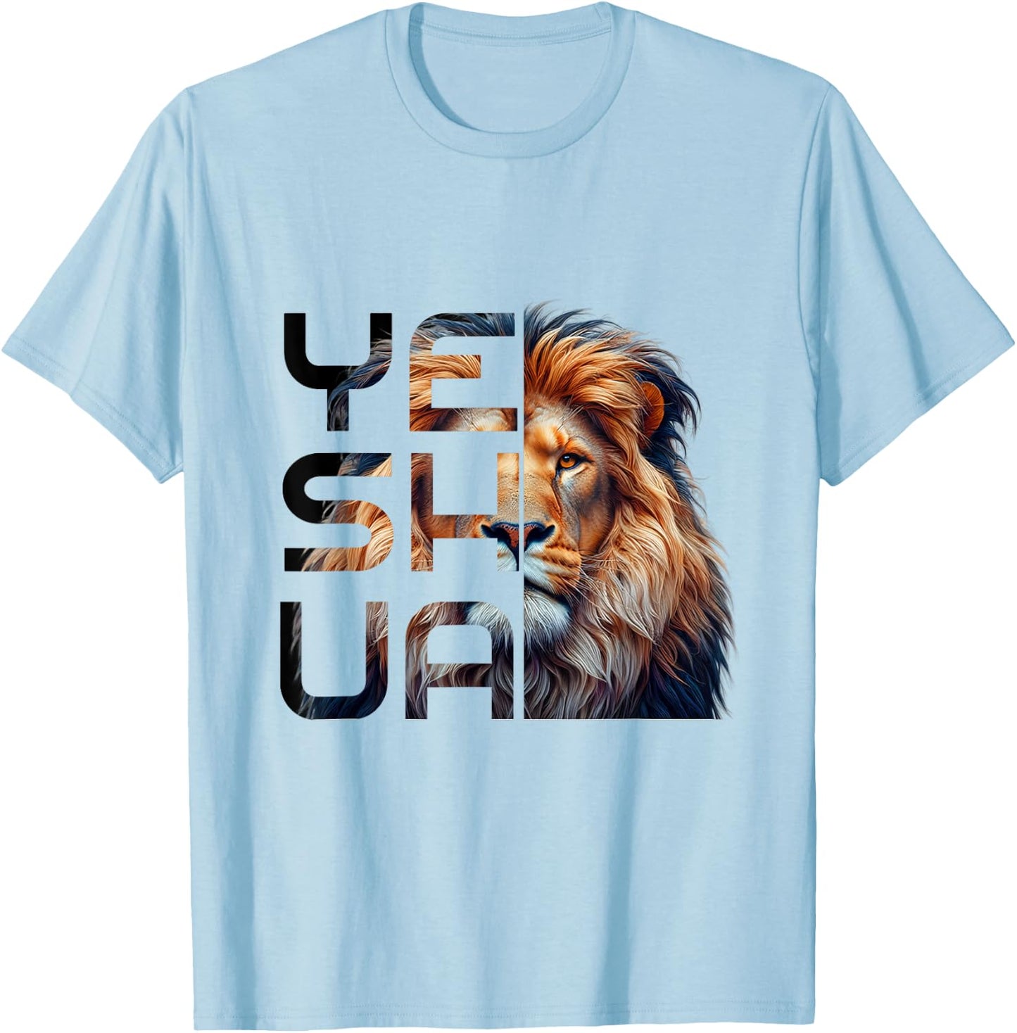 Christian Religious Jesus The Lion Of Judah Yeshua Bible T-Shirt - T-Shirt | Light Blue
