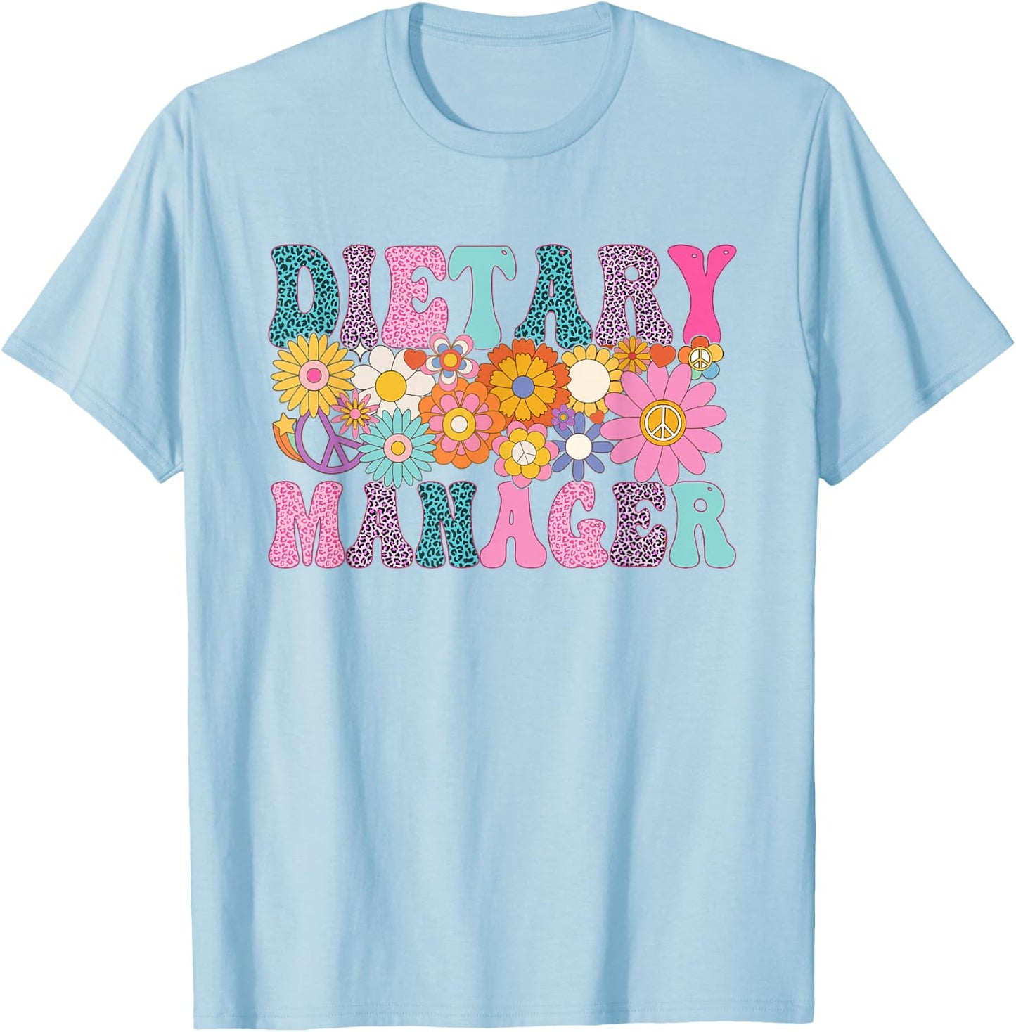 Dietary Manager Week Groovy Leopard Appreciation Day Women T-Shirt - T-Shirt | Light Blue