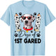 100 Day Of 1st Grade 100 Days Smarter Teacher Dalmatian Dog Women Kids T-Shirt - T-Shirt | Light Blue